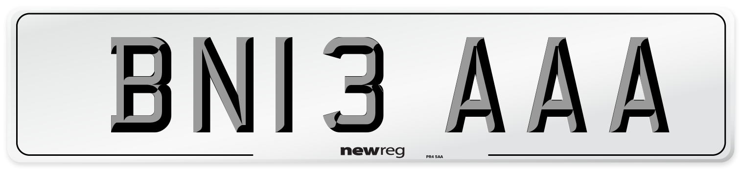 BN13 AAA Number Plate from New Reg